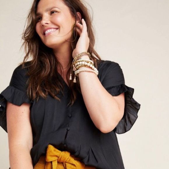 Dolan Pleated Back Buttondown Blouse NWT M - Picture 8 of 8